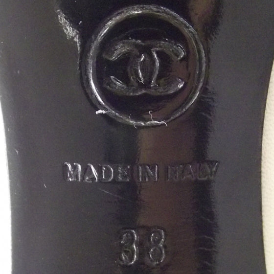 Leather Heels Black/White 38