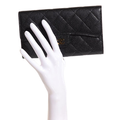 Chanel Caviar Quilted Large Flap Wallet Black 2 of 8