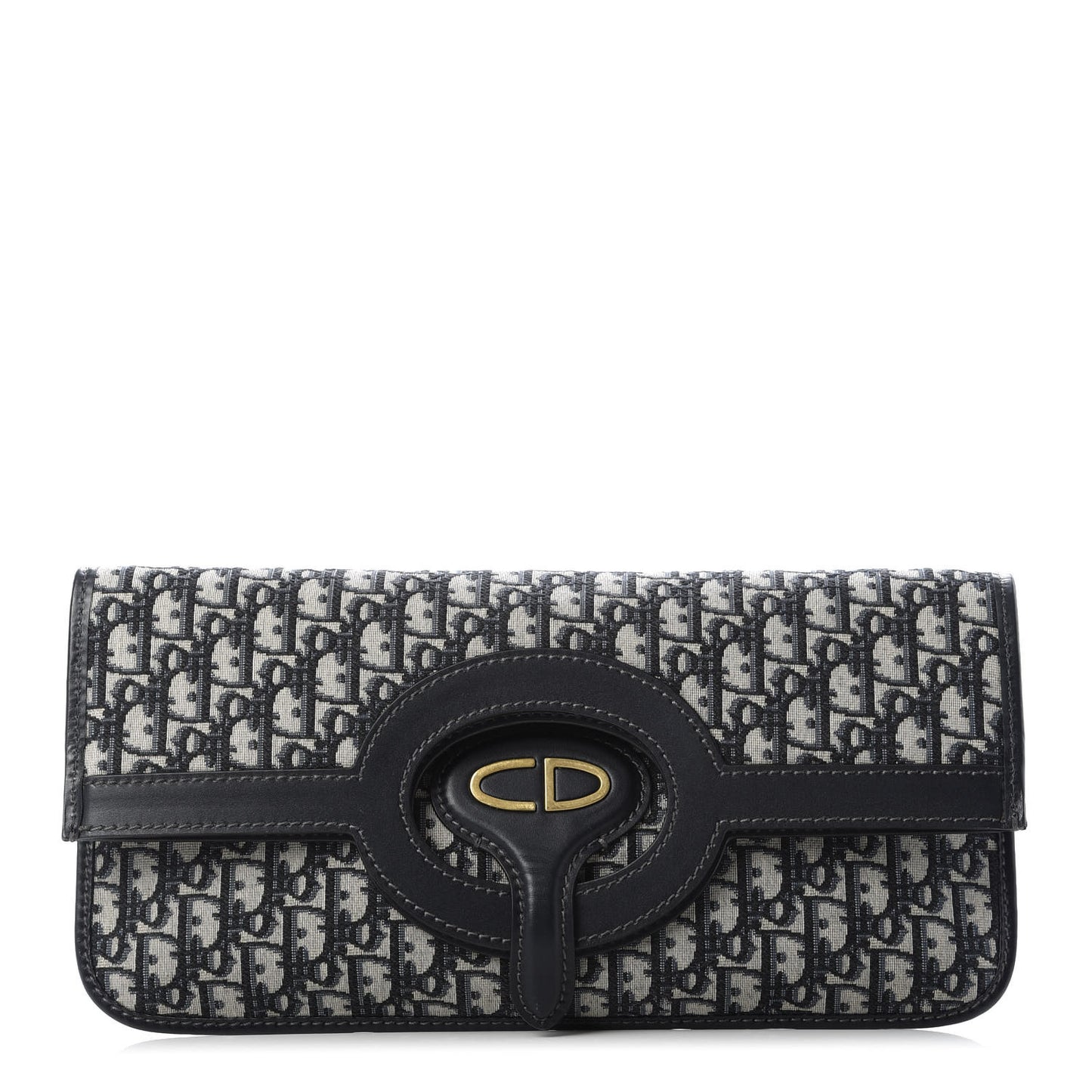 Oblique Fold Over Clutch Blue