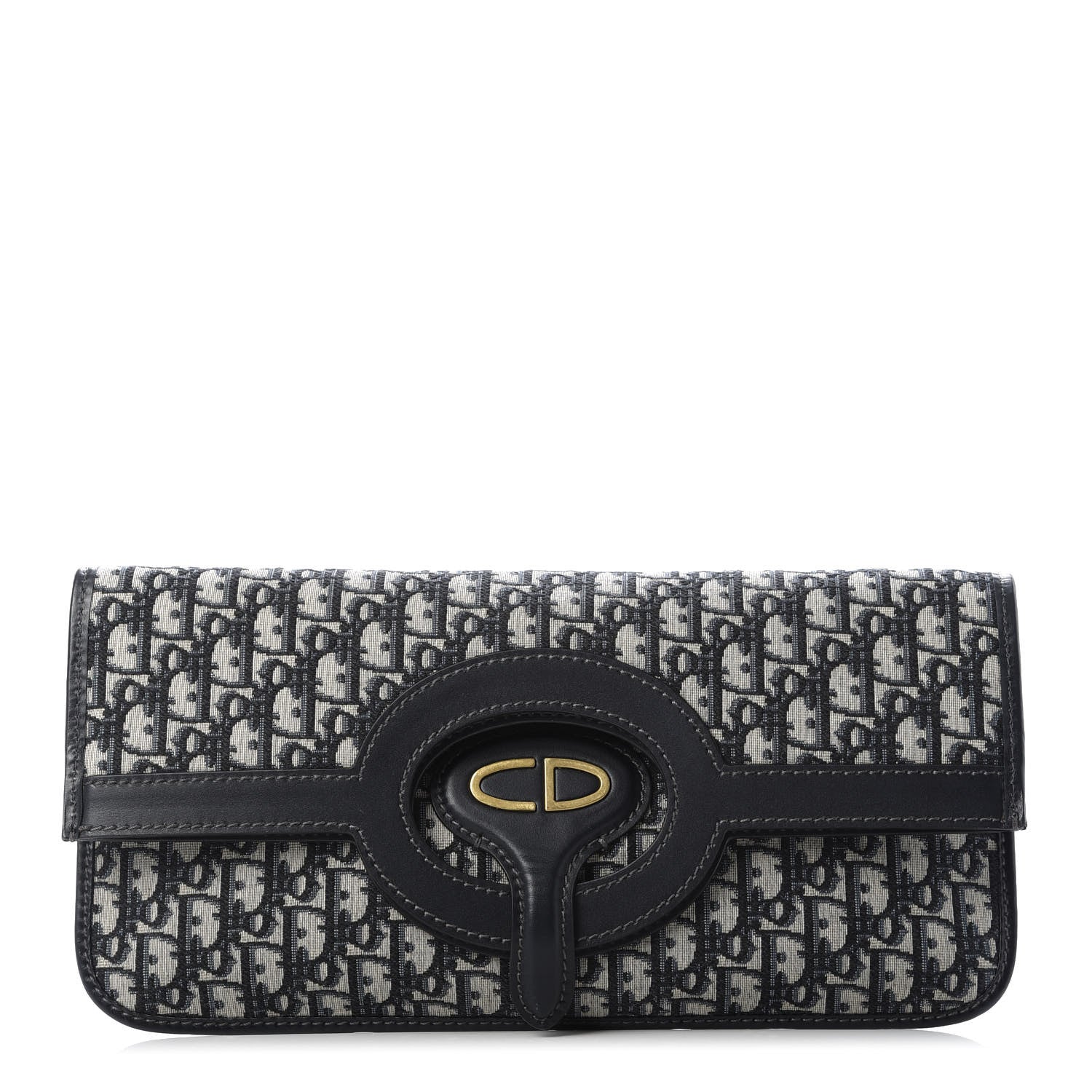 Christian Dior Oblique Fold Over Clutch Blue 1 of 8