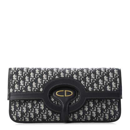 Christian Dior Oblique Fold Over Clutch Blue 1 of 8