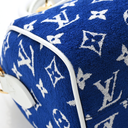 Louis Vuitton Jacquard Velvet Monogram LV Match Speedy Bandouliere 20 Blue 9 of 10