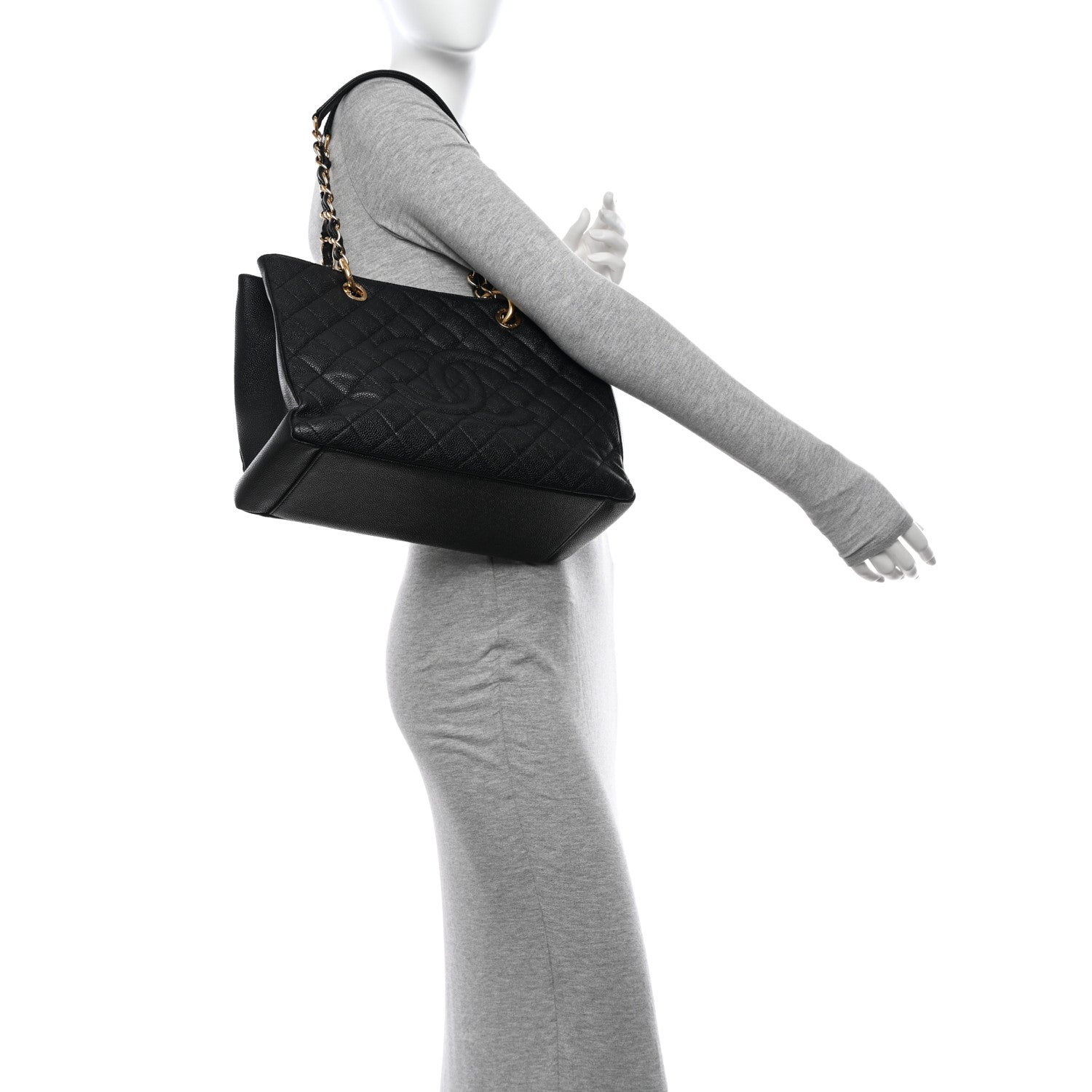 Chanel Caviar Quilted Grand Shopping Tote GST Black 2 of 11