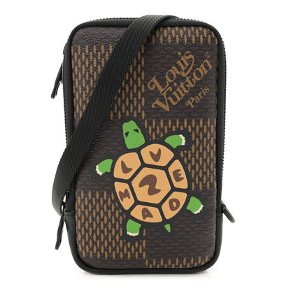 Louis Vuitton X NIGO Giant Damier Ebene Tortoise Double Phone Pouch 1 of 11