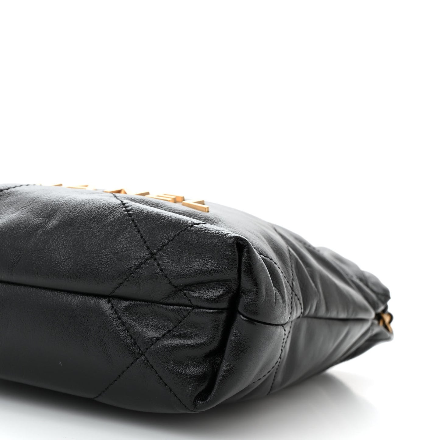 Shiny Calfskin Quilted Mini Chanel 22 Black