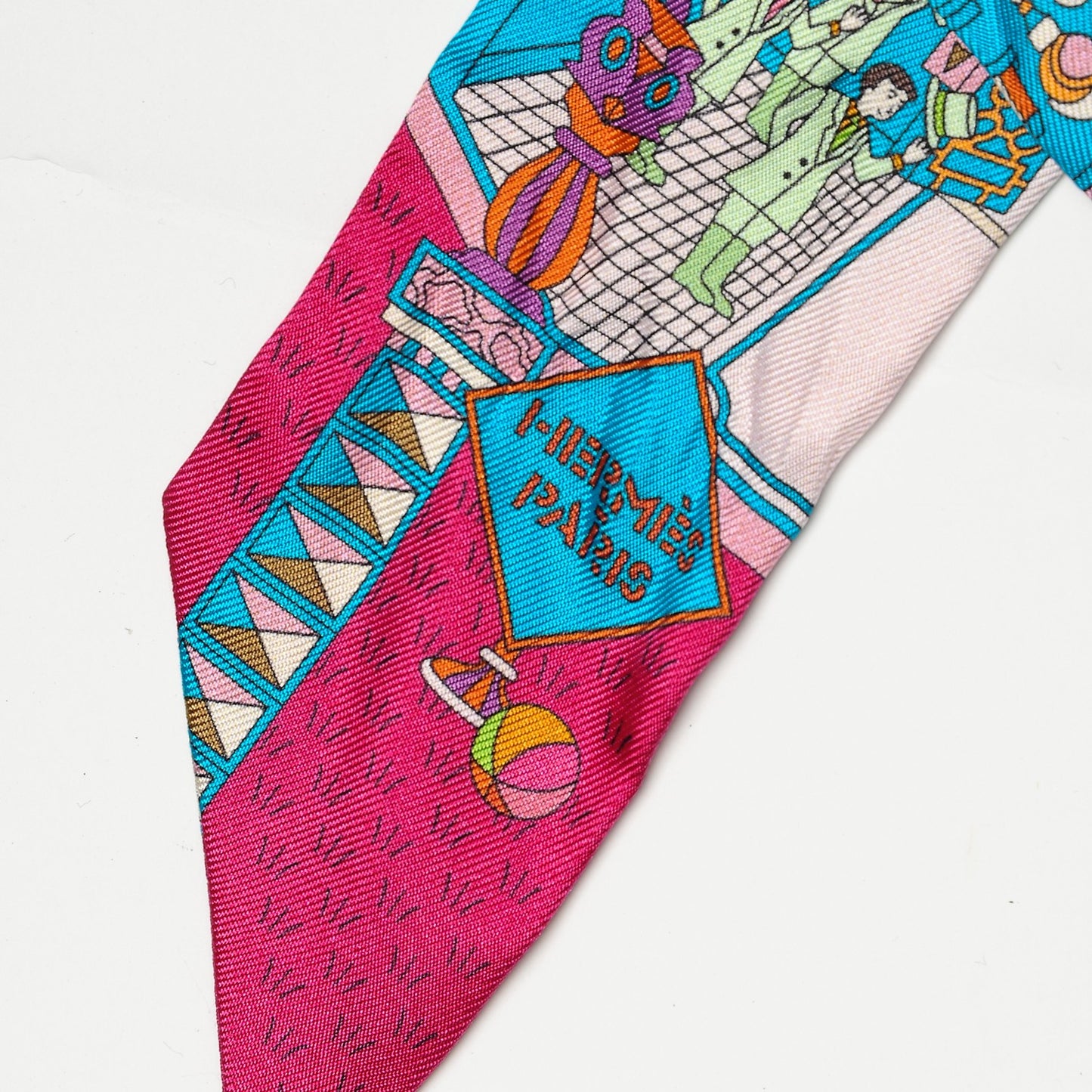 Silk La Maizeon De Carres Twilly Bleu Azur Marine Rose Indien