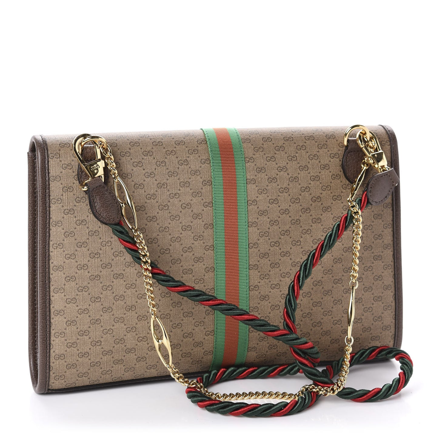 Mini Vintage GG Supreme Monogram Web Medium Rajah Slim Flap Shoulder Bag Beige New Acero