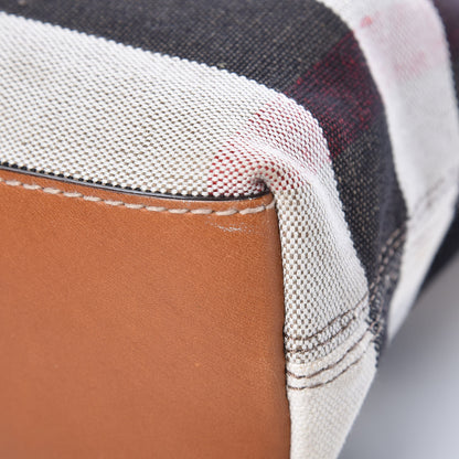 Burberry Canvas Mega Check Medium Tottenham Brit Tote Saddle Brown 12 of 14