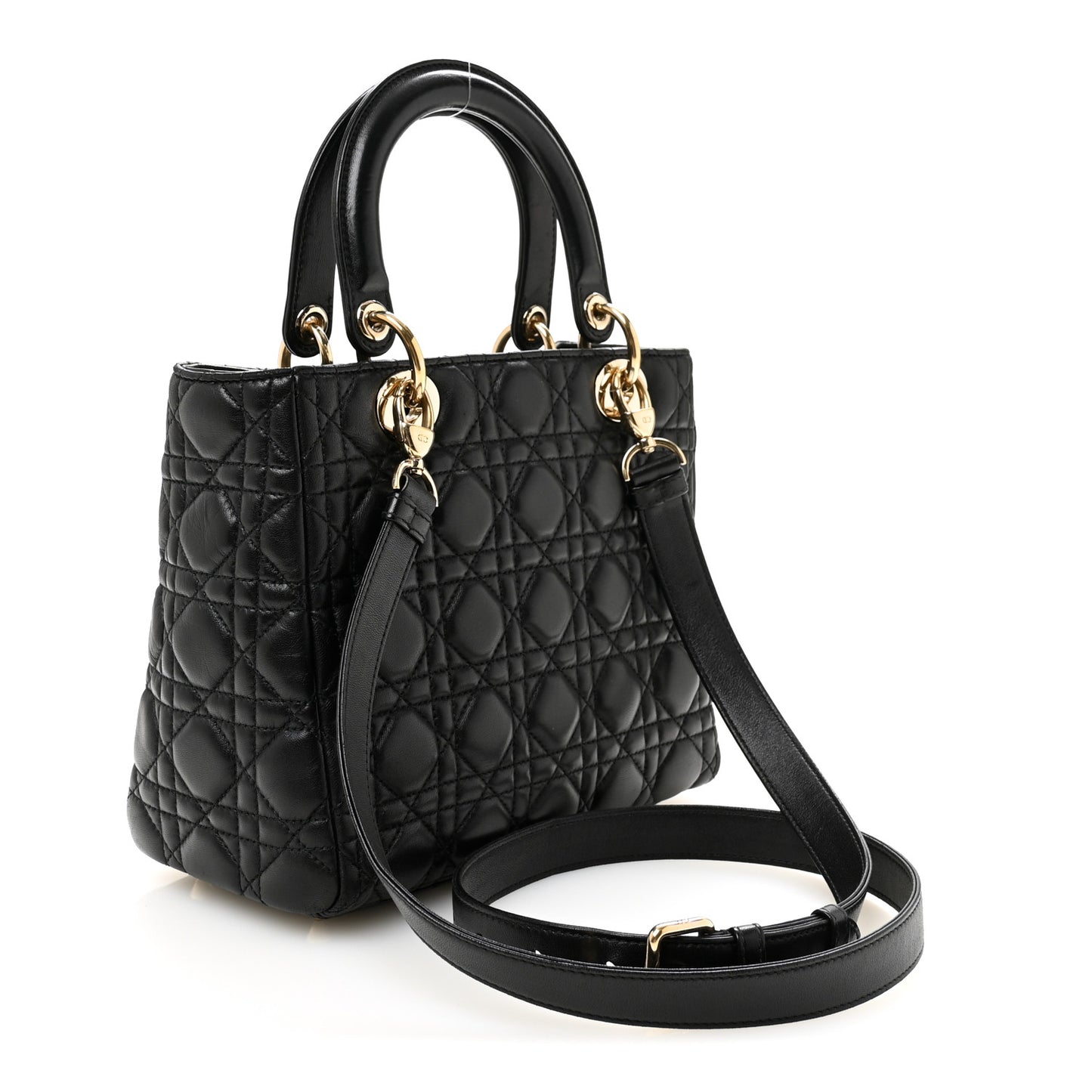 Lambskin Cannage Medium Lady Dior Black