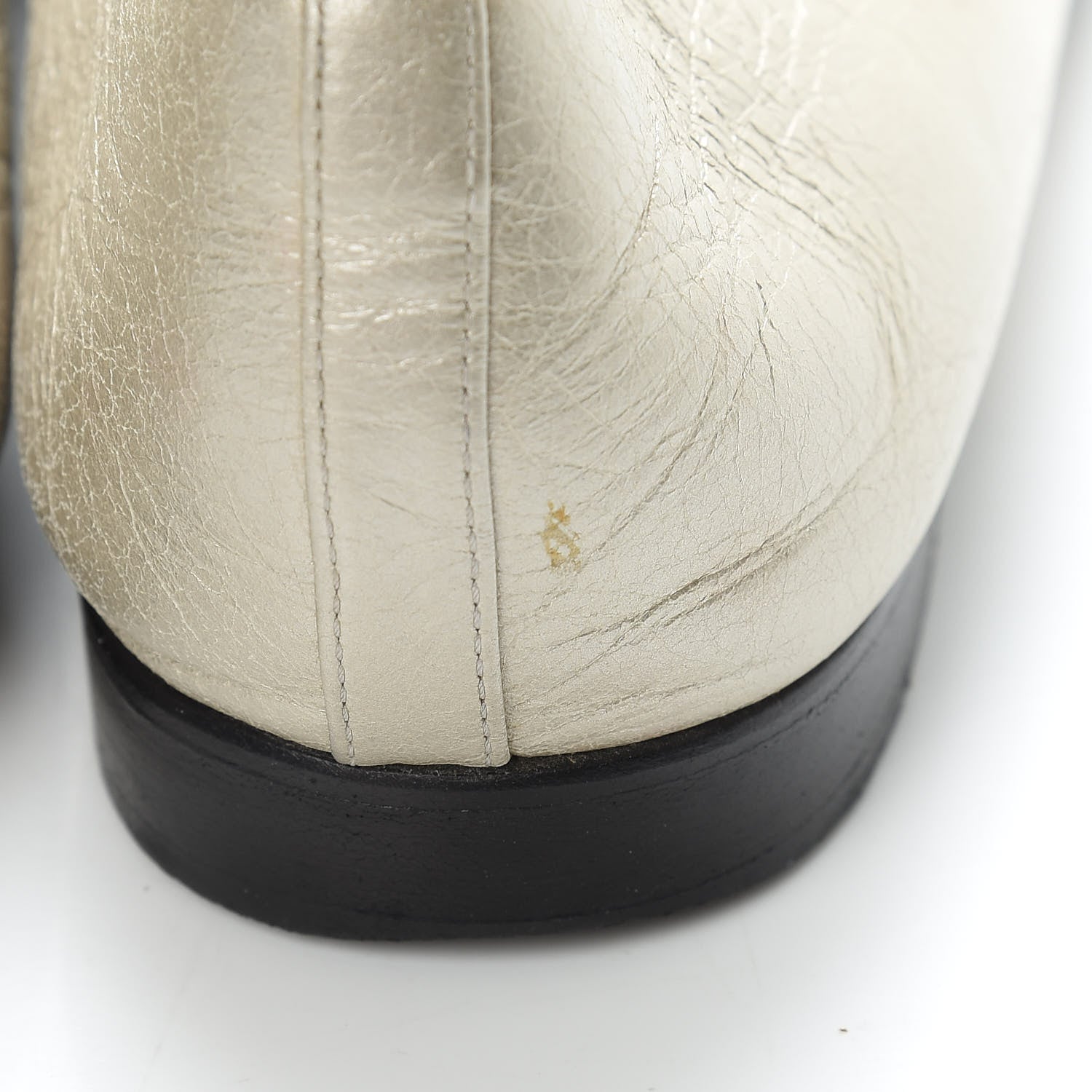 Chanel Metallic Lambskin Cap Toe CC Ballerina Flats 37 Gold Black 15 of 18