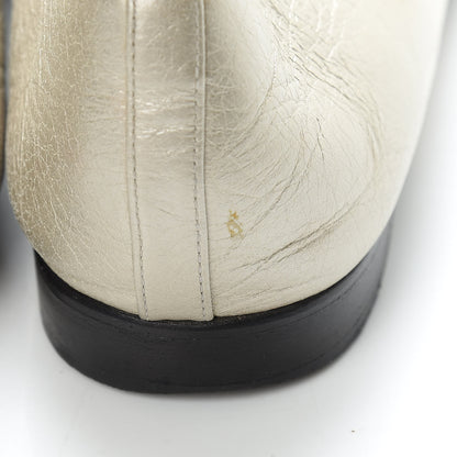 Chanel Metallic Lambskin Cap Toe CC Ballerina Flats 37 Gold Black 15 of 18