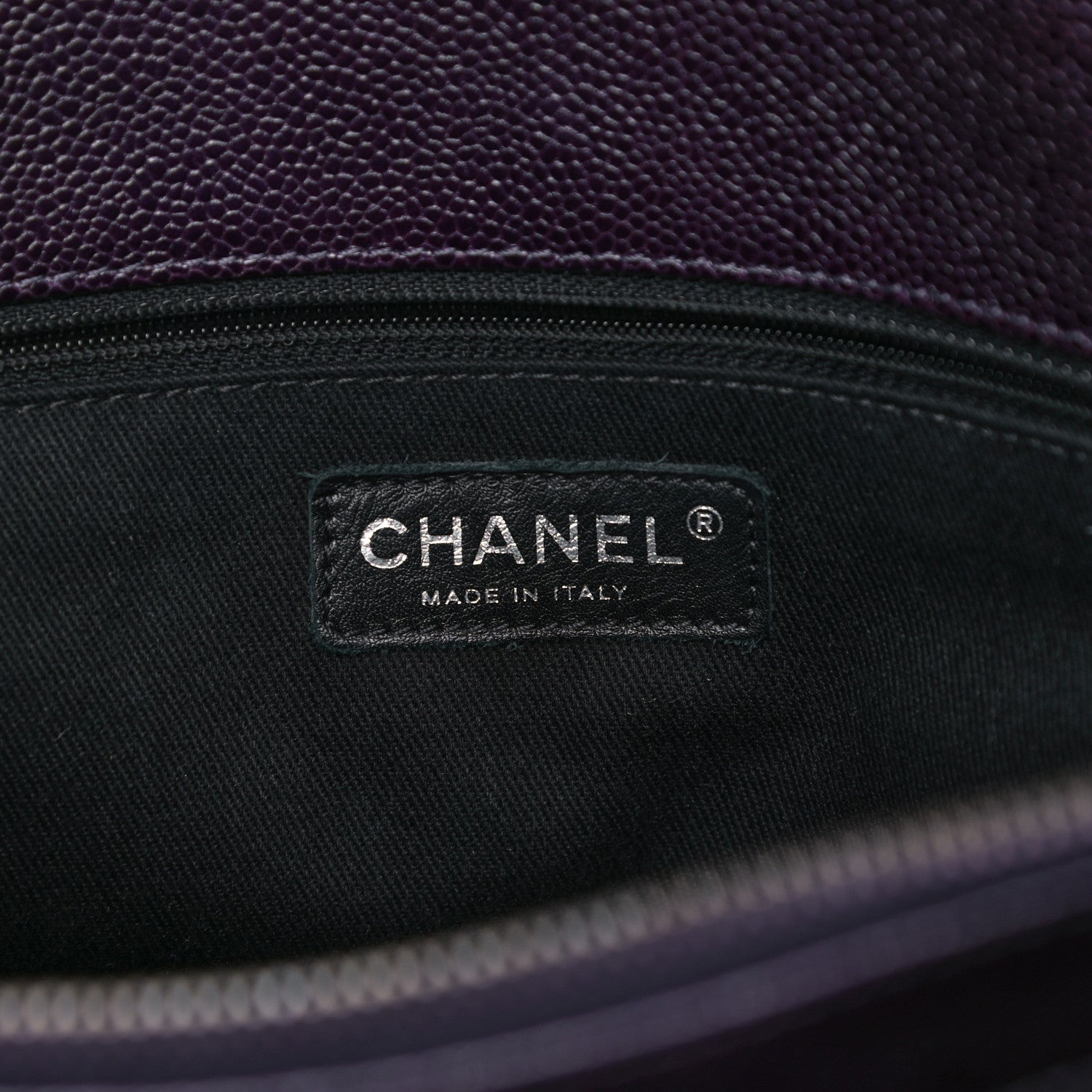 Chanel Iridescent Caviar Quilted Chic Shopping Tote Purple 5 of 14