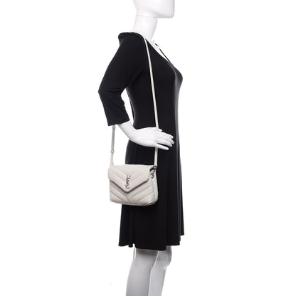 Saint Laurent Calfskin Y Quilted Monogram Toy Loulou Chain Satchel Ivory 2 of 9
