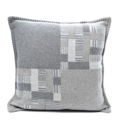 Hermes Wool Cashmere Avalon Paper Block Pillow Gris Acier 1 of 3