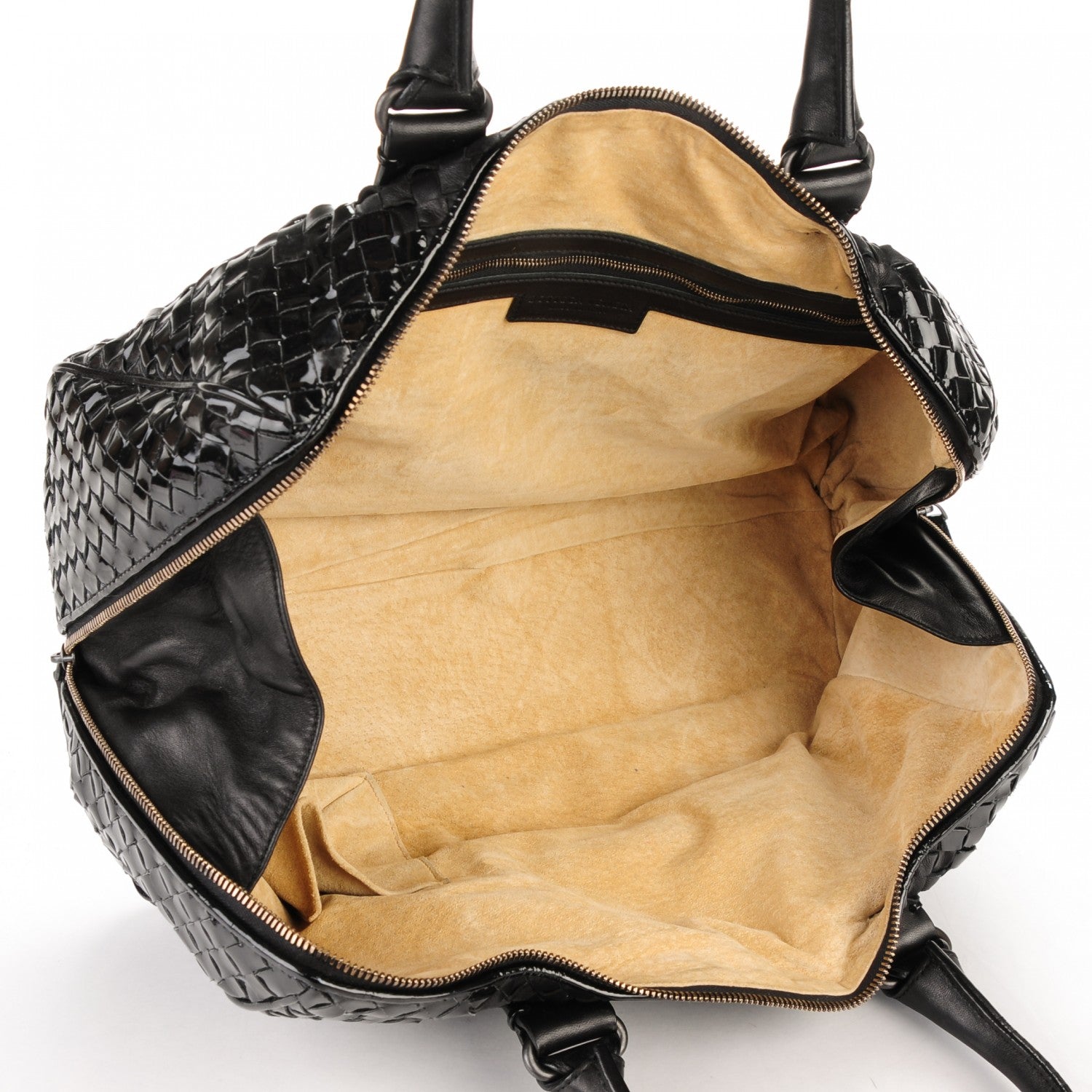 Bottega Veneta Patent Nappa Intrecciato Satchel Nero Black 6 of 13