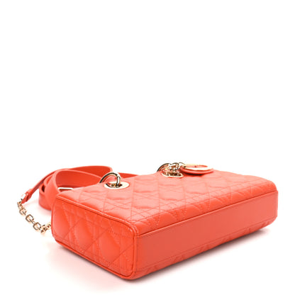 Christian Dior Lambskin Cannage Small Lady D-Joy Orange 4 of 10