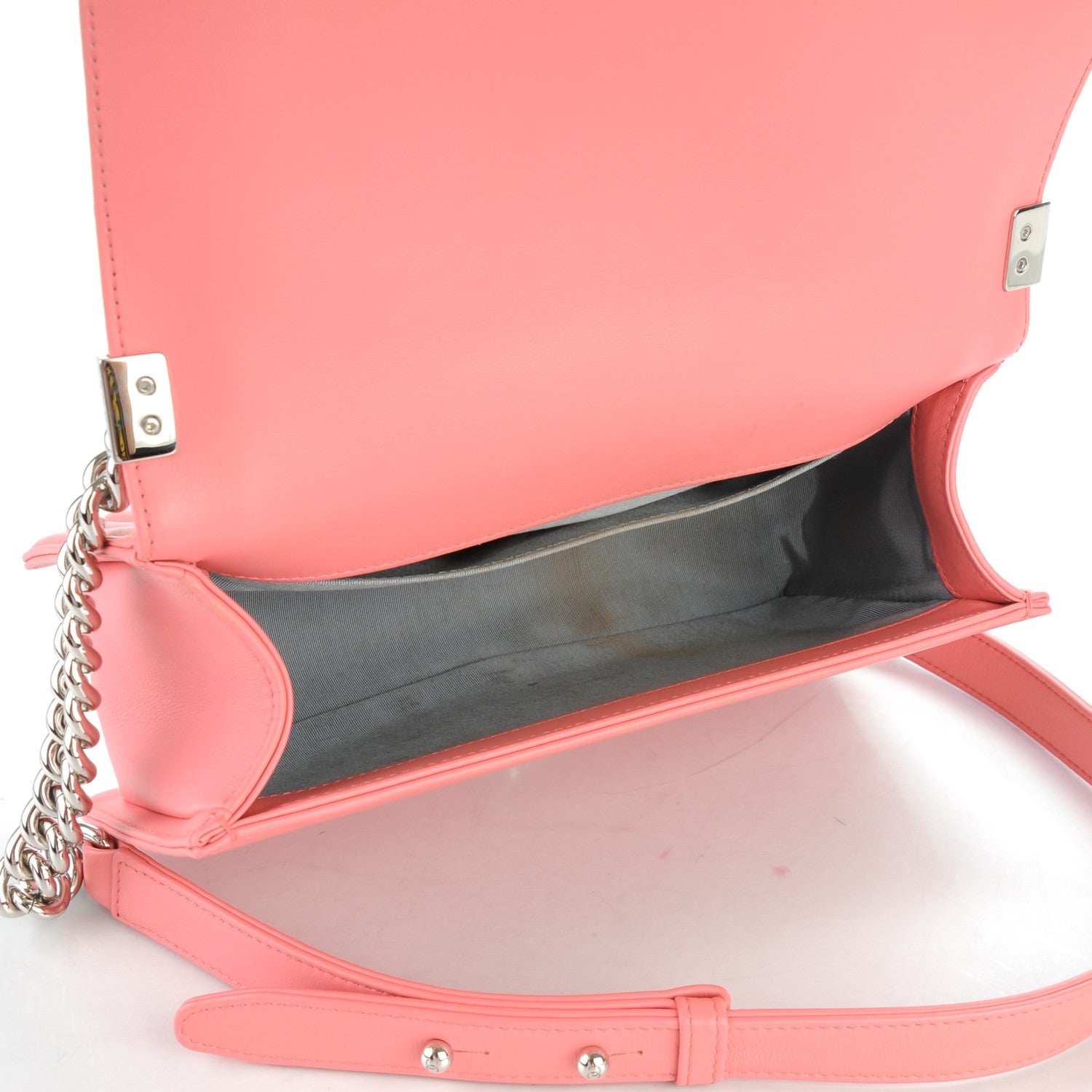 Chanel Calfskin Chevron Quilted Medium Boy Flap Pink 5 of 7