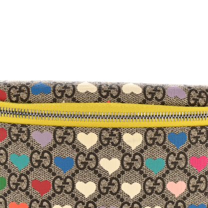 Gucci Soft GG Supreme Monogram Hearts Web Childrens Belt Bag Beige Ebony Multicolor Freesia 8 of 12
