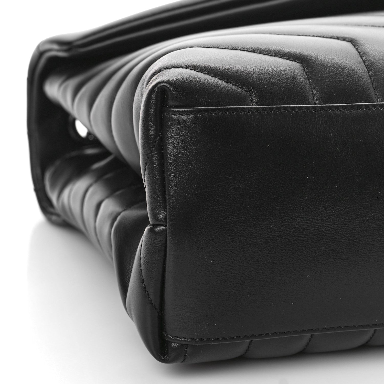 Saint Laurent Calfskin Y Quilted Monogram Monochrome Medium Loulou Chain Satchel Black 8 of 9