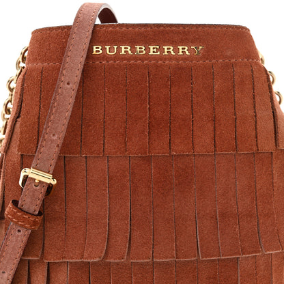 Burberry Suede Fringe Mini Bucket Bag Russet Pink 9 of 11