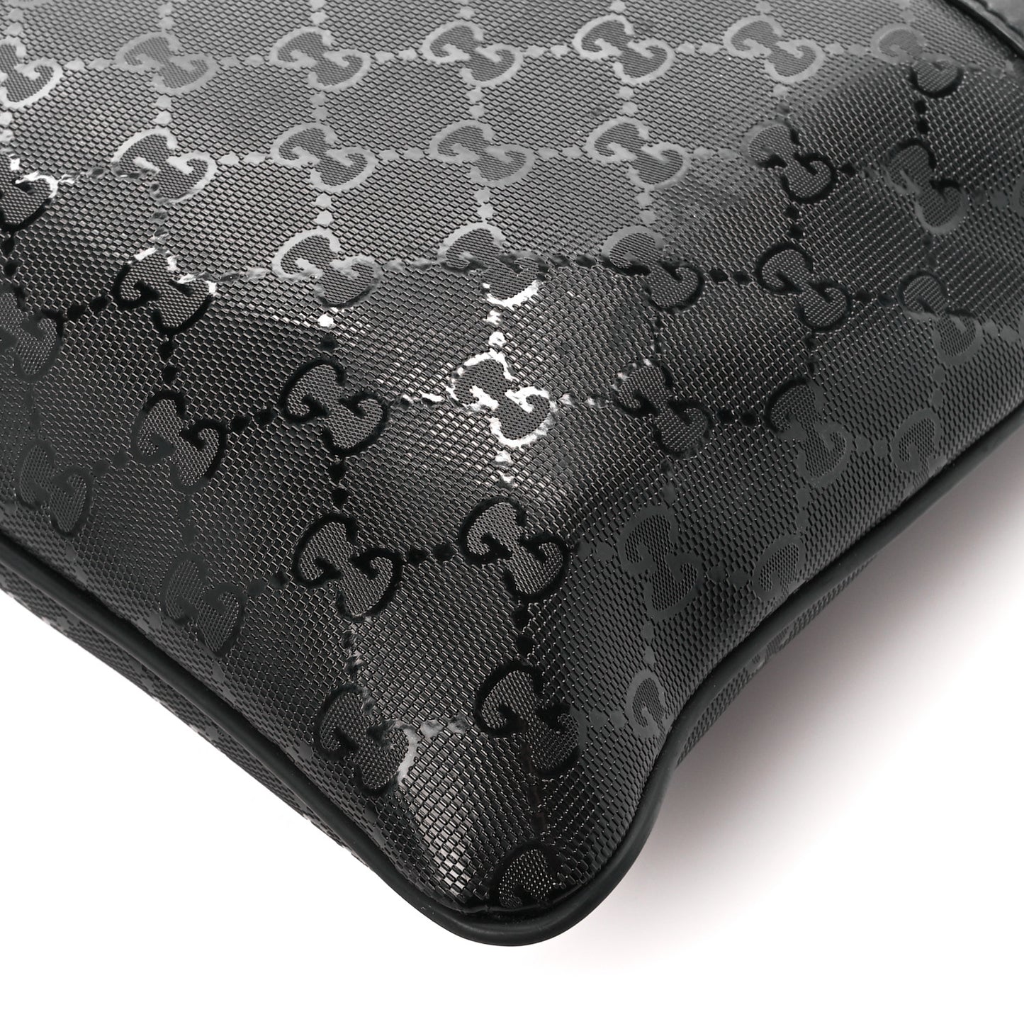 Nylon Monogram Medium Flat Messenger Bag Black