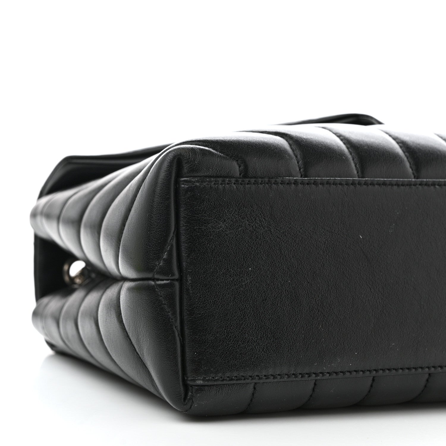 Saint Laurent Calfskin Y Quilted Monogram Small Loulou Chain Satchel Black 11 of 12