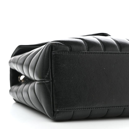 Saint Laurent Calfskin Y Quilted Monogram Small Loulou Chain Satchel Black 11 of 12