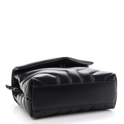 Saint Laurent Calfskin Y Quilted Monogram Toy Loulou Crossbody Bag Black 4 of 9