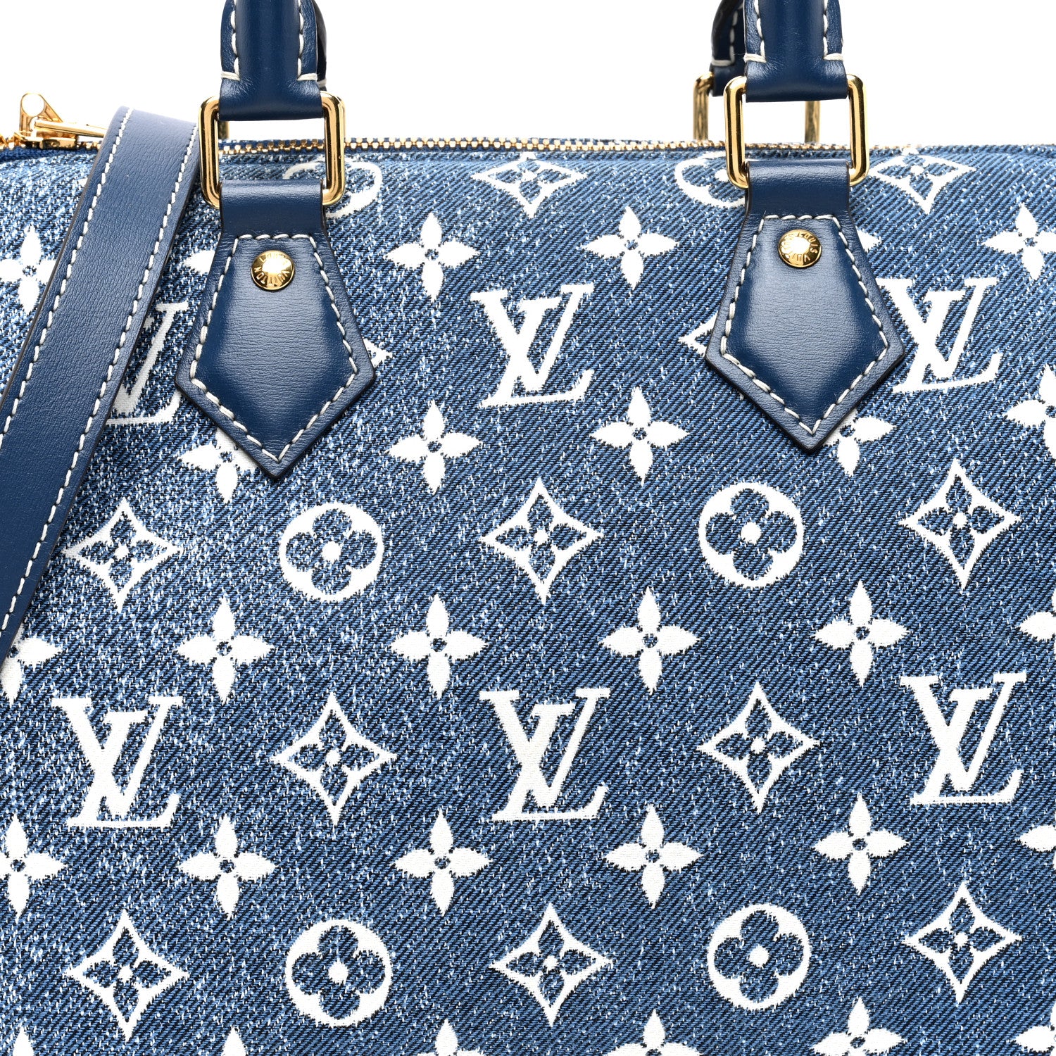 Louis Vuitton Monogram Jacquard Denim Speedy Bandouliere 25 Bleu 7 of 9