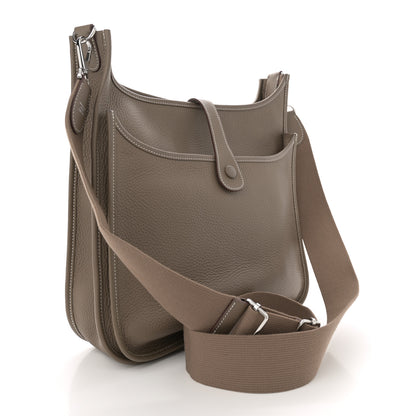 Hermes Taurillon Clemence Evelyne III GM Etoupe 3 of 10