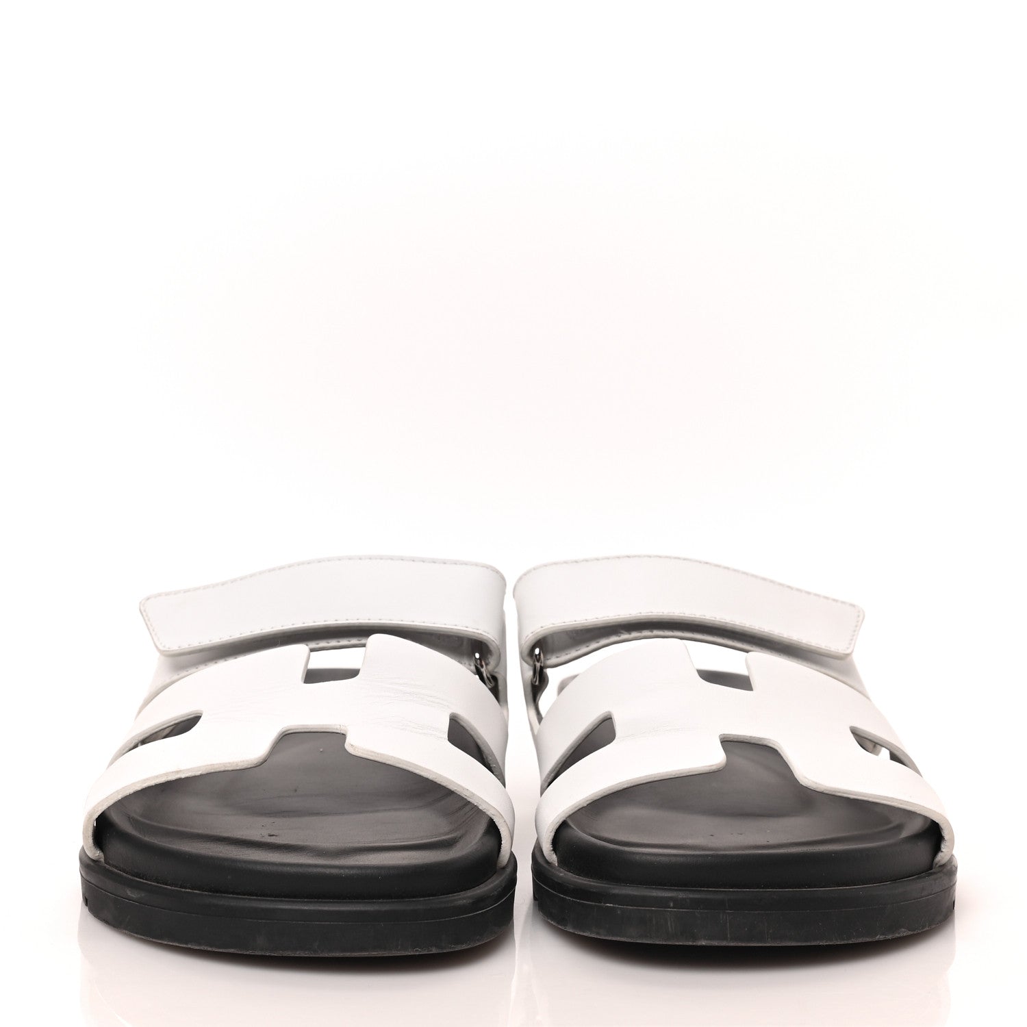 Hermes Calfskin Womens Chypre Sandals 36.5 White 2 of 8