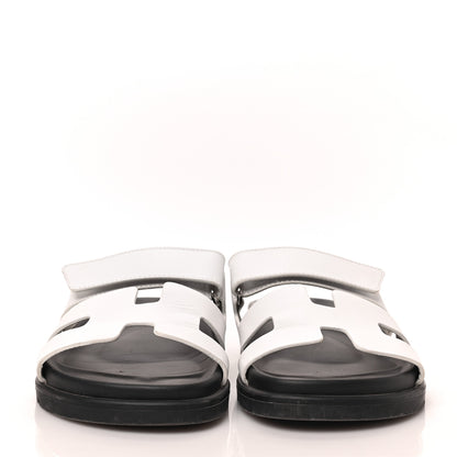 Hermes Calfskin Womens Chypre Sandals 36.5 White 2 of 8