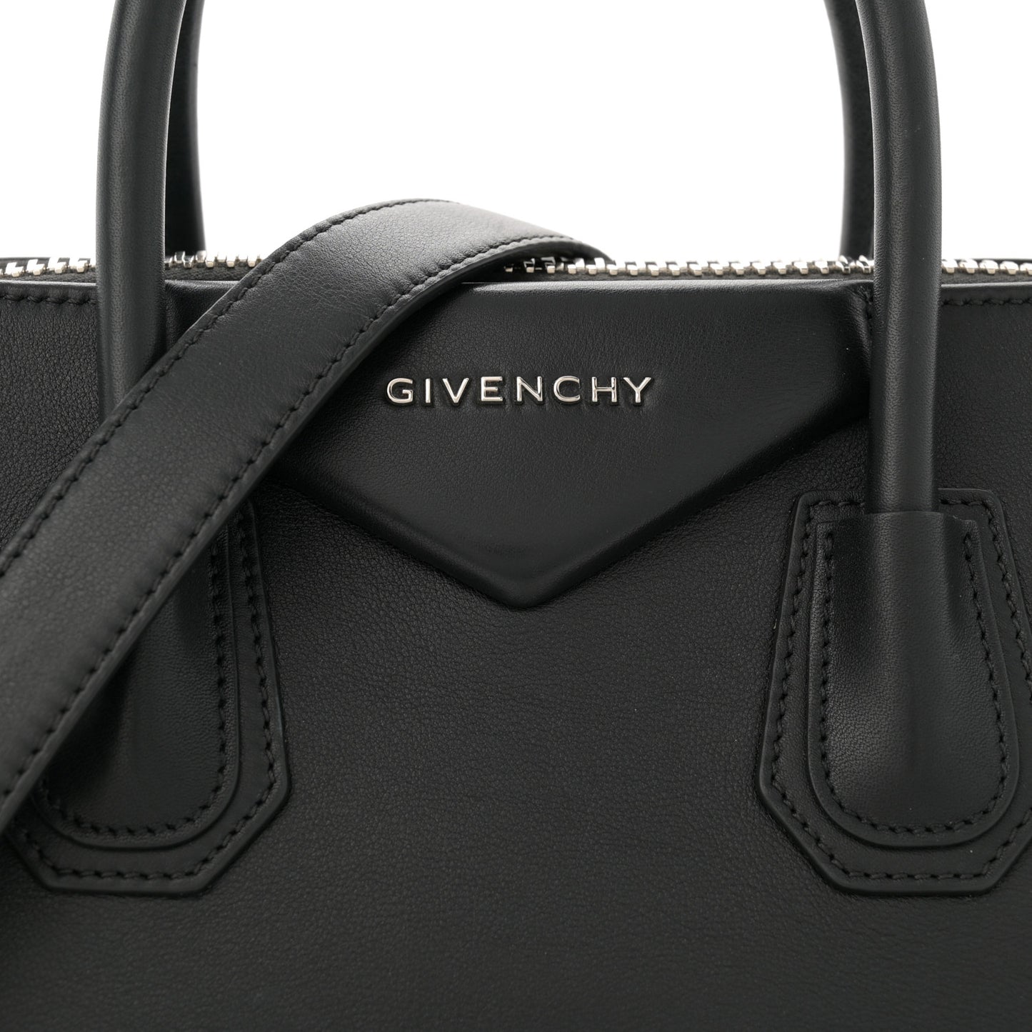 Calfskin Signature Logo Small Antigona Black