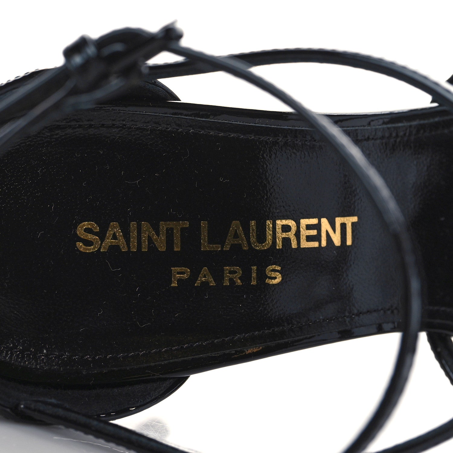 Saint Laurent Patent Calfskin Cassandra 100 Sandals 36 Black 8 of 10