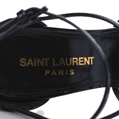 Saint Laurent Patent Calfskin Cassandra 100 Sandals 36 Black 8 of 10