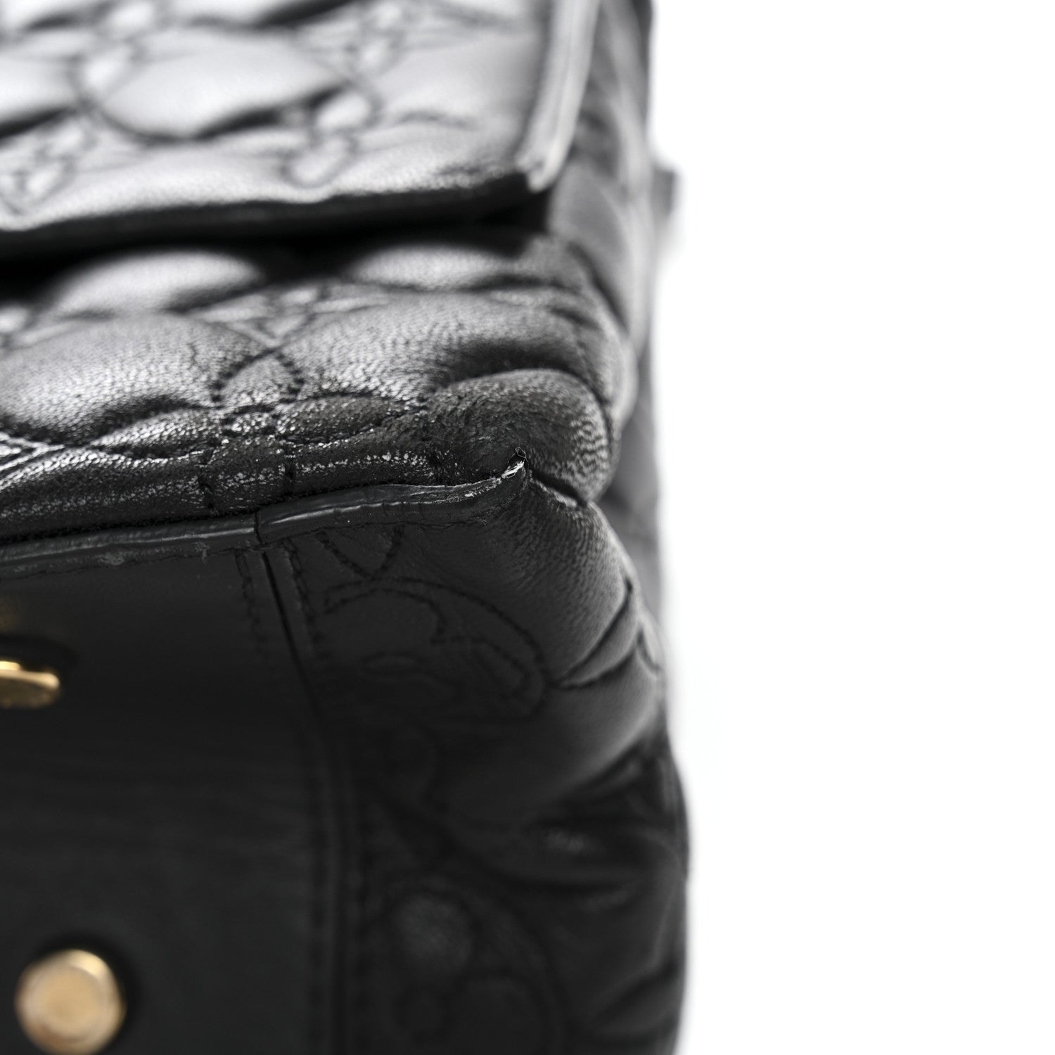 Louis Vuitton Lambskin Flower Quilted Twist Shoulder Bag GM Black 12 of 12