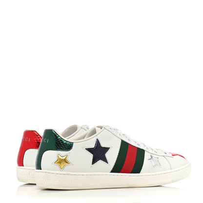 Gucci Calfskin Ayers Web Star Embroidered Womens Ace Sneakers 35.5 White Multi 5 of 11