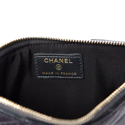 Chanel Iridescent Caviar Quilted Classic Flat Wallet Pouch Black 6 of 8
