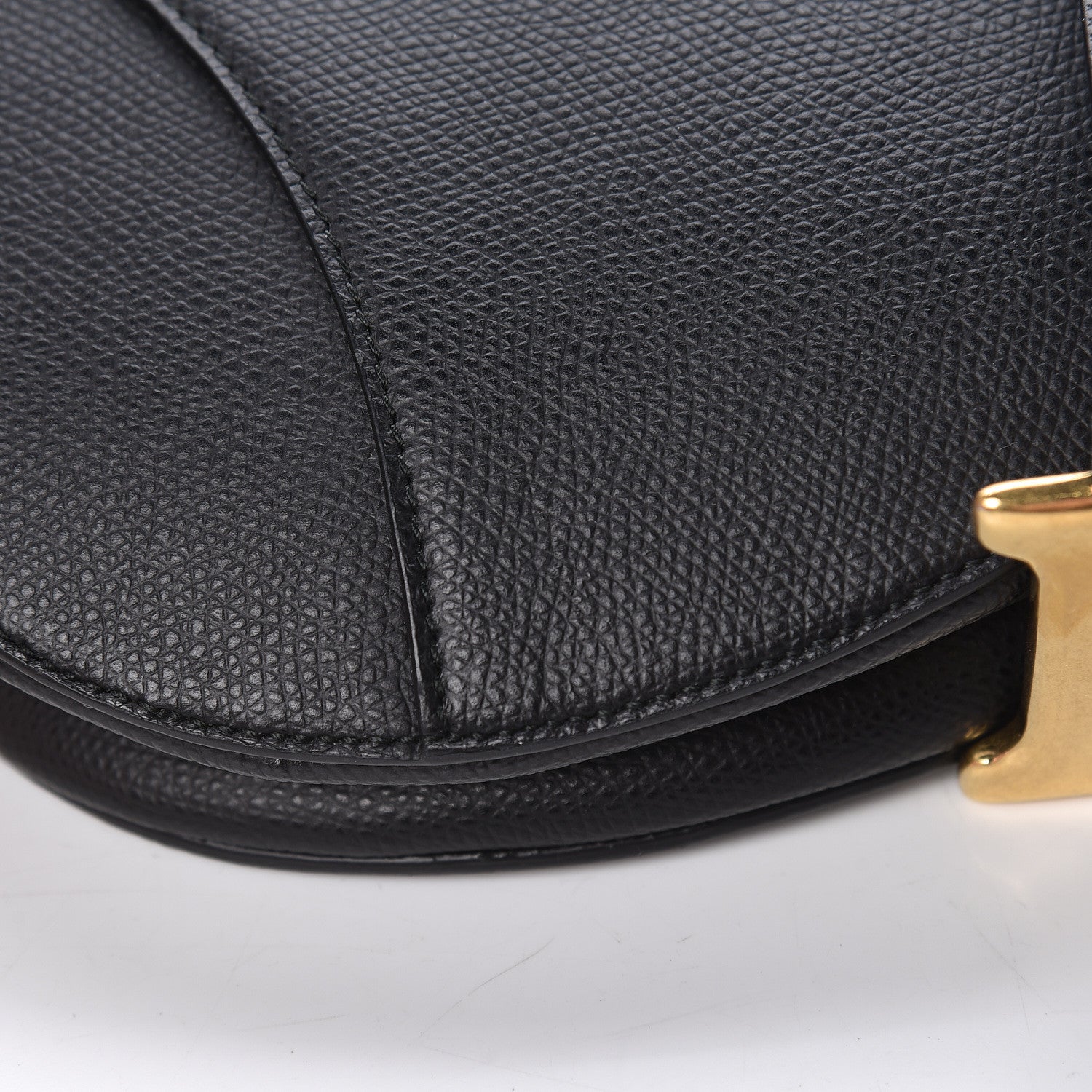Christian Dior Grained Calfskin Saddle Bag Black 13 of 14
