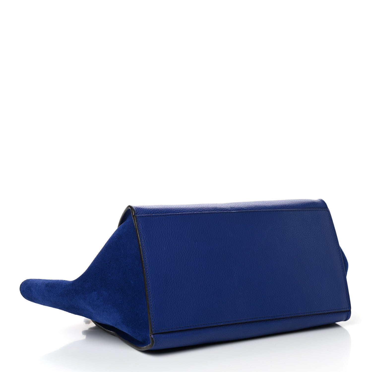 Celine Drummed Calfskin Suede Small Trapeze Indigo 3 of 4