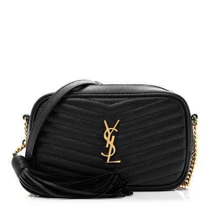 Saint Laurent Grain De Poudre Matelasse Monogram Mini Lou Camera Bag Black 1 of 6