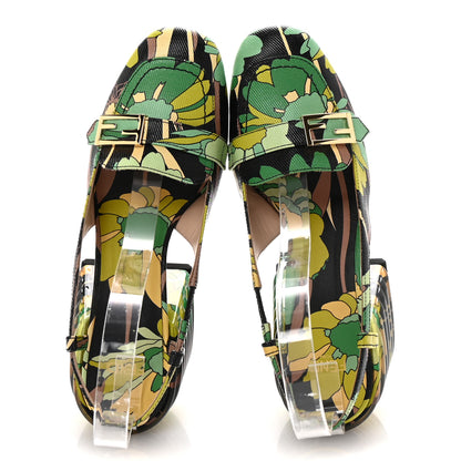 Fendi Calfskin Promenade Slingback Loafer Pumps 35 Black Multicolor 2 of 8