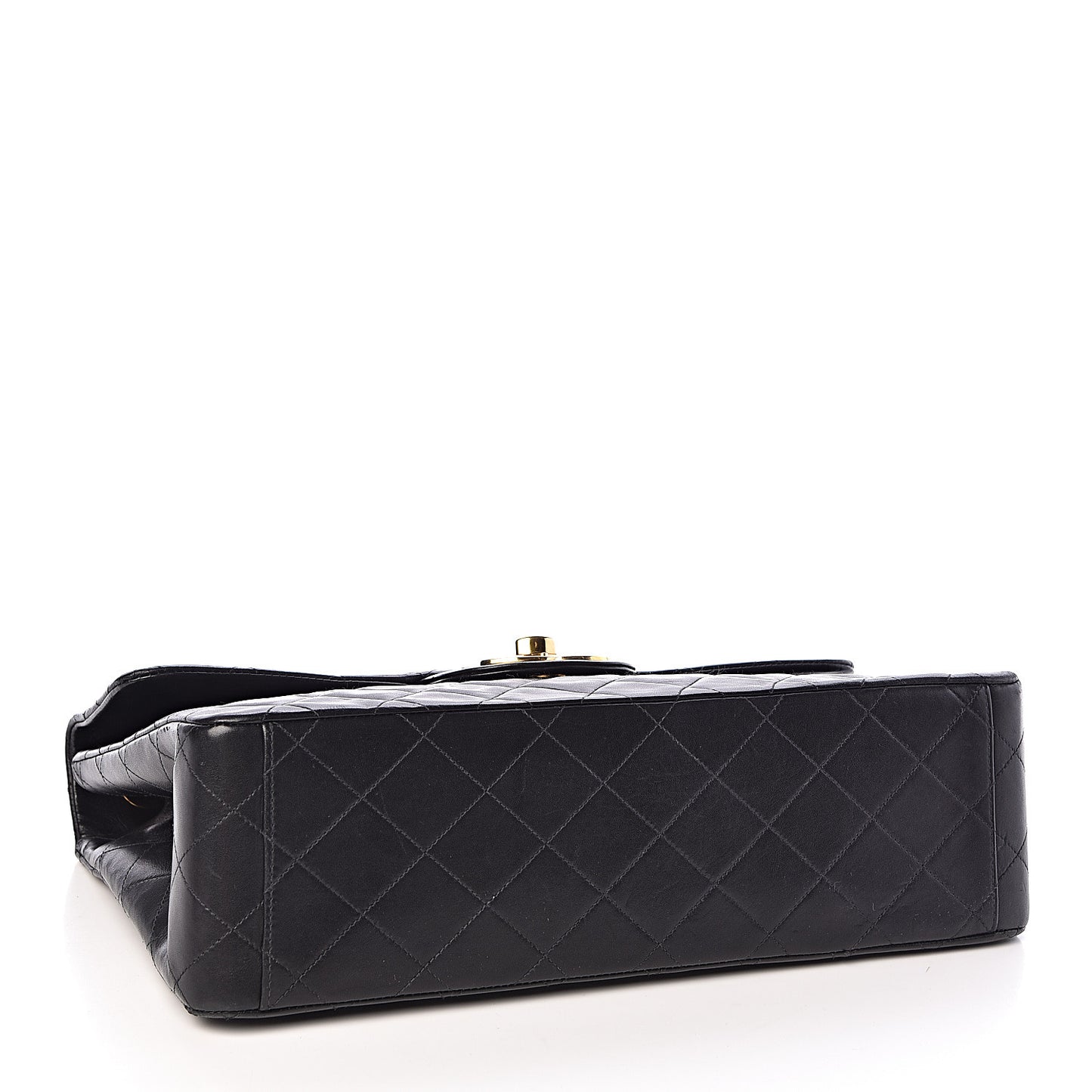 Lambskin Quilted XL Jumbo Single Flap Black