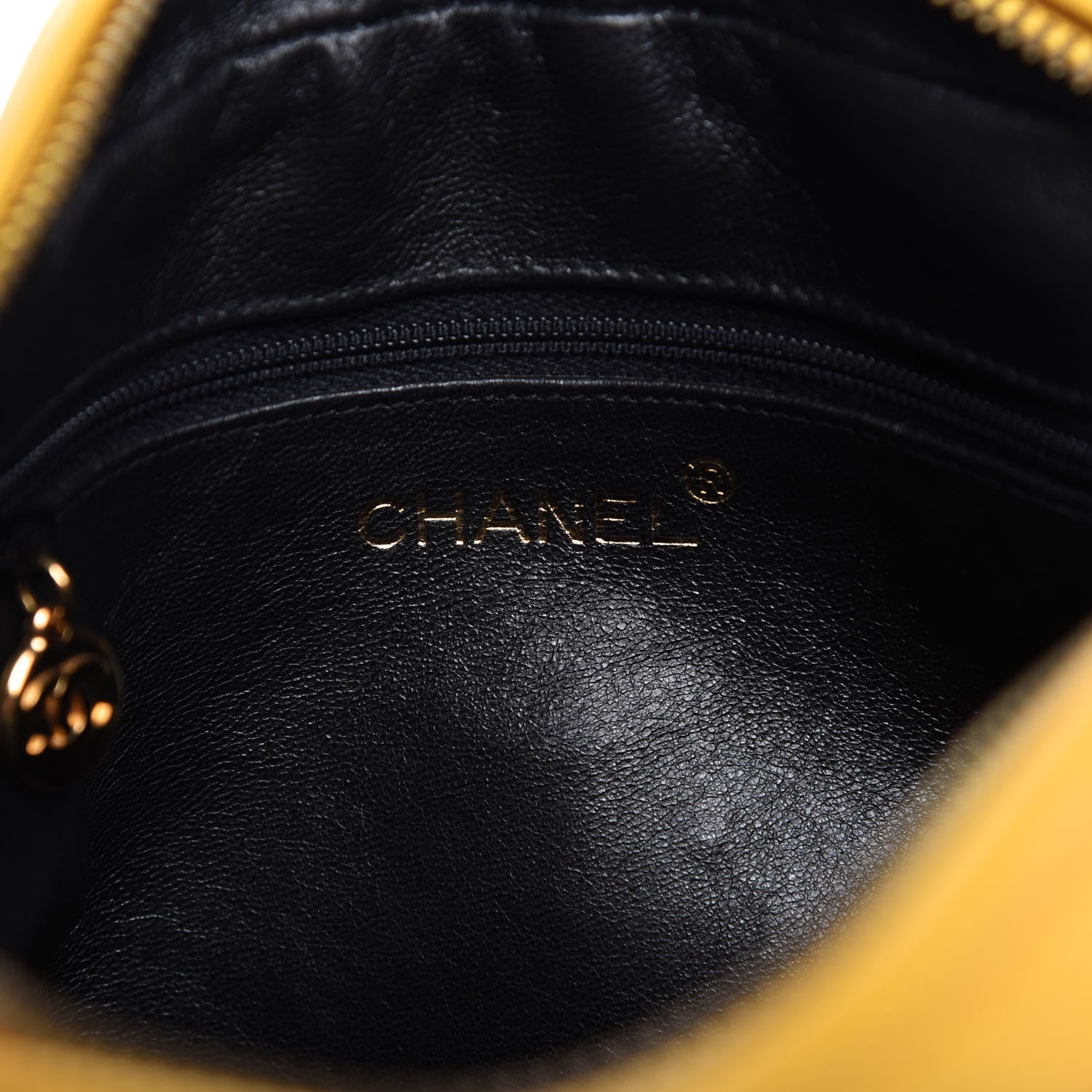 Chanel Lambskin Chevron Tassel Camera Case Yellow 8 of 11