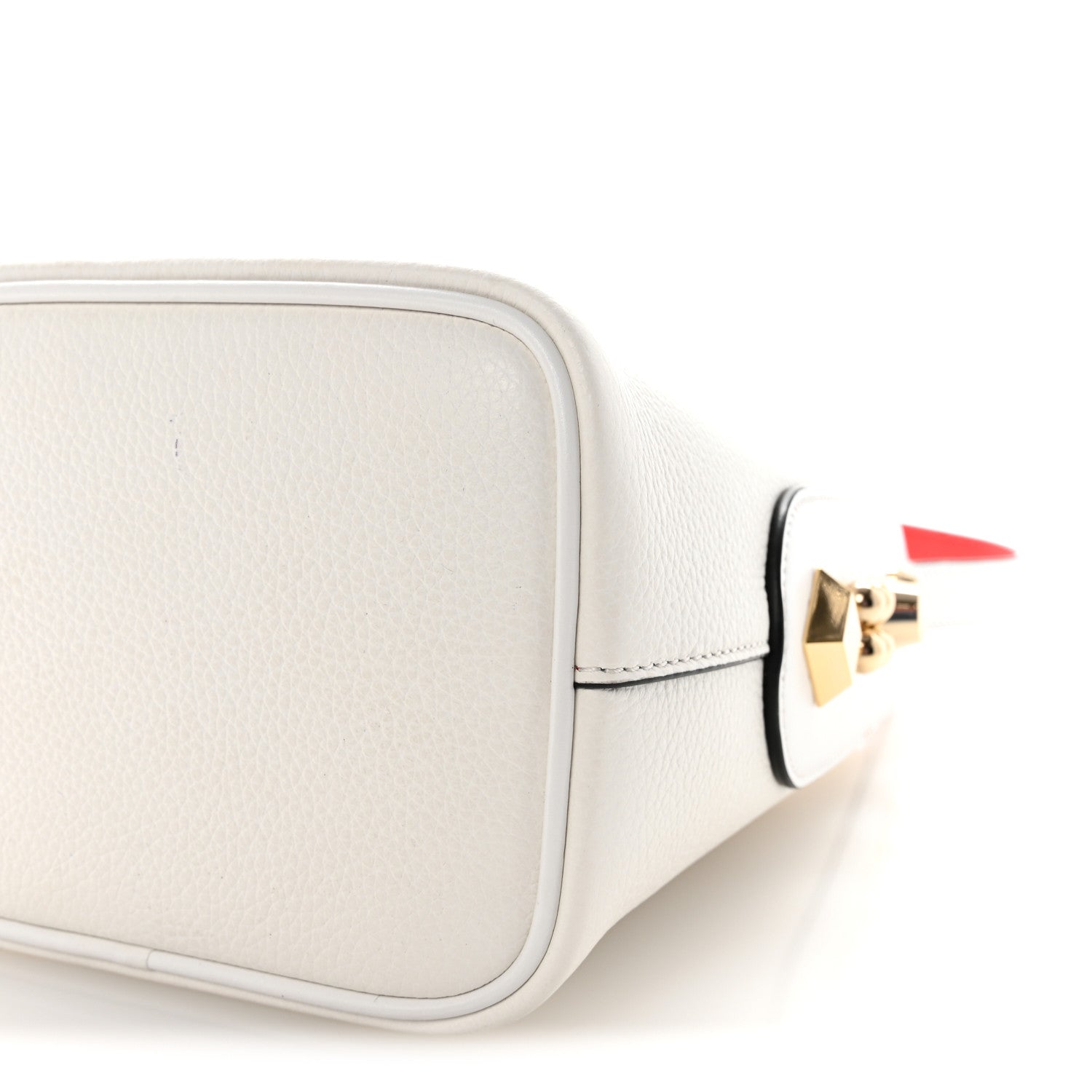 Christian Louboutin Grained Calfskin Mini Carasky Bucket Bag White 9 of 9