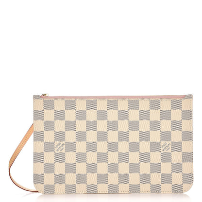 Louis Vuitton Damier Azur Neverfull MM GM Pochette Rose Ballerine 9 of 21