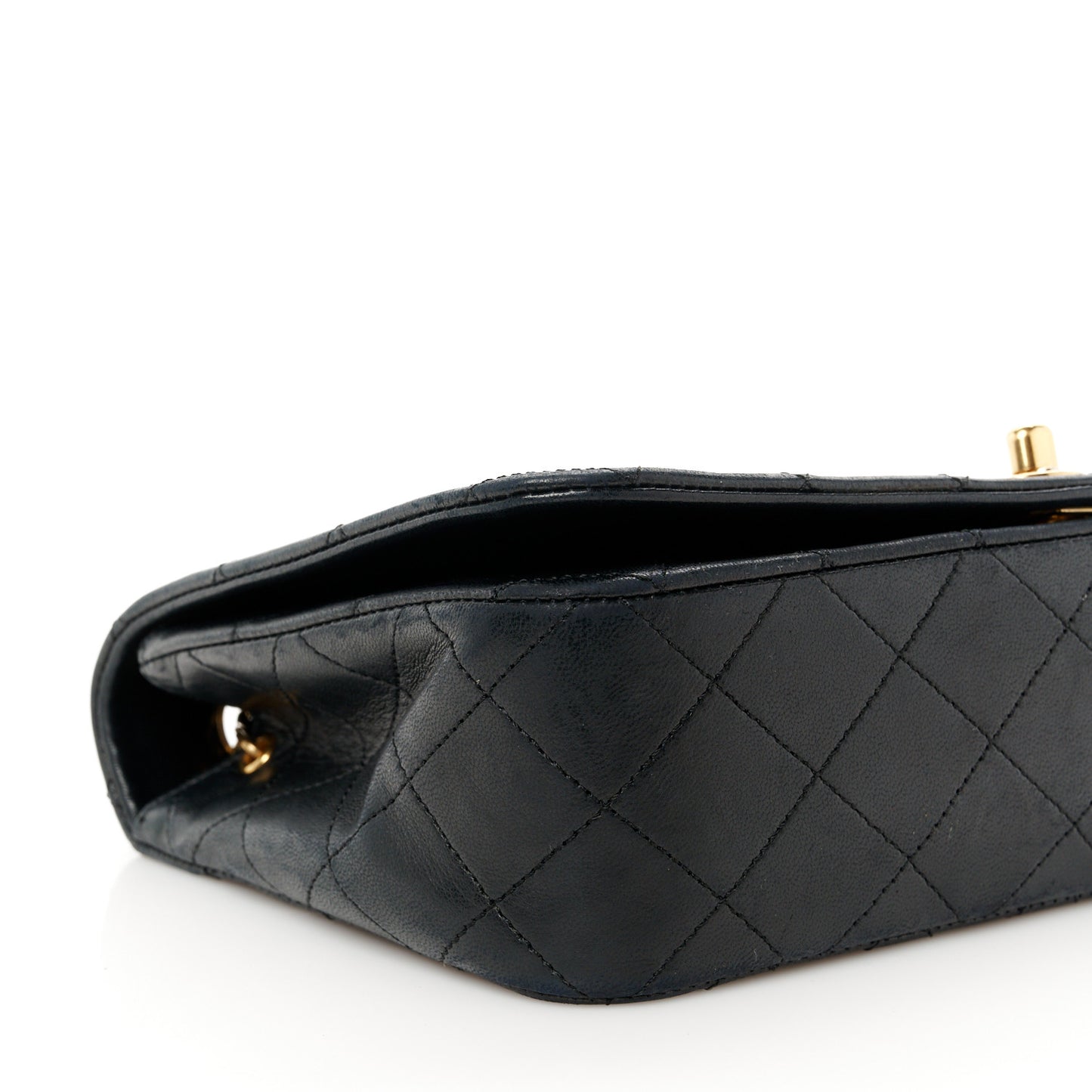 Lambskin Quilted Small Single Flap Bag Black