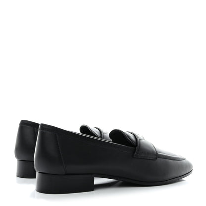 Chanel Calfskin Lambskin CC Loafers 39 Black 4 of 12