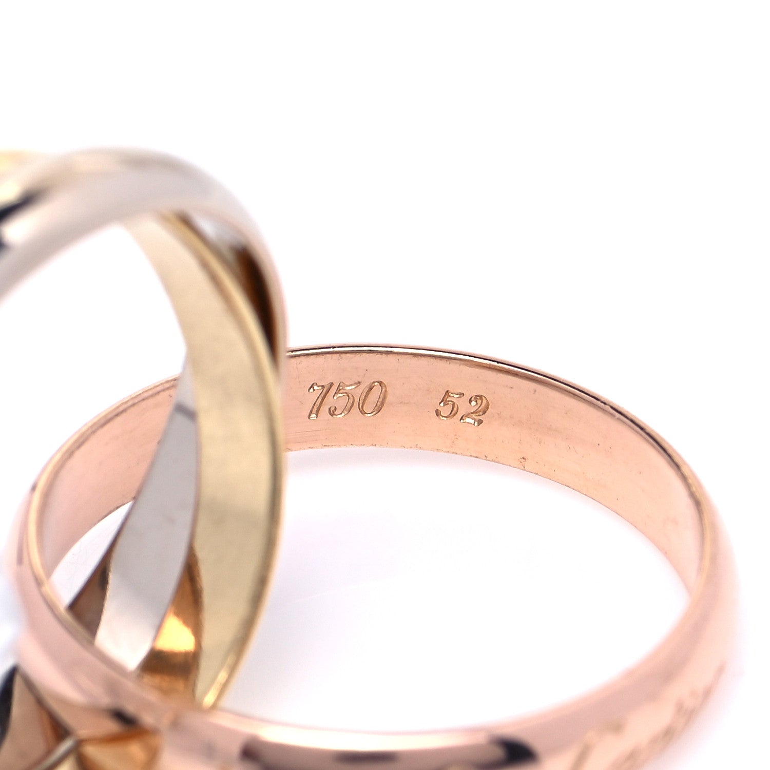 Cartier 18K Pink Yellow White Gold Classic Les Must De Cartier Trinity Ring 52 6 9 of 10