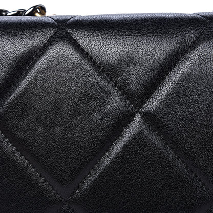 Chanel Goatskin Quilted 19 Wallet On Chain WOC Black 14 of 15
